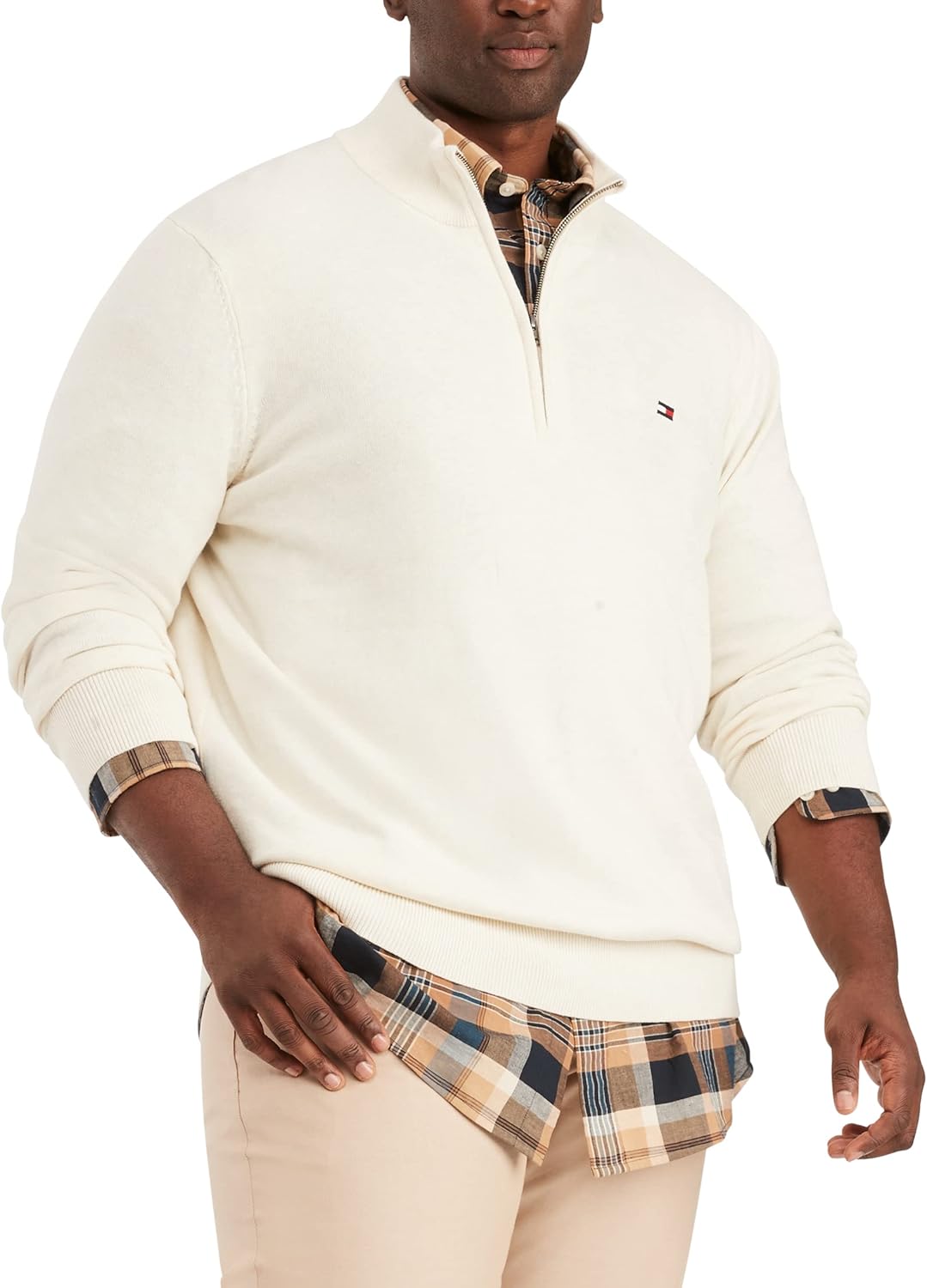Tommy Hilfiger Men's Long Sleeve Cotton Quarter Zip Pullover