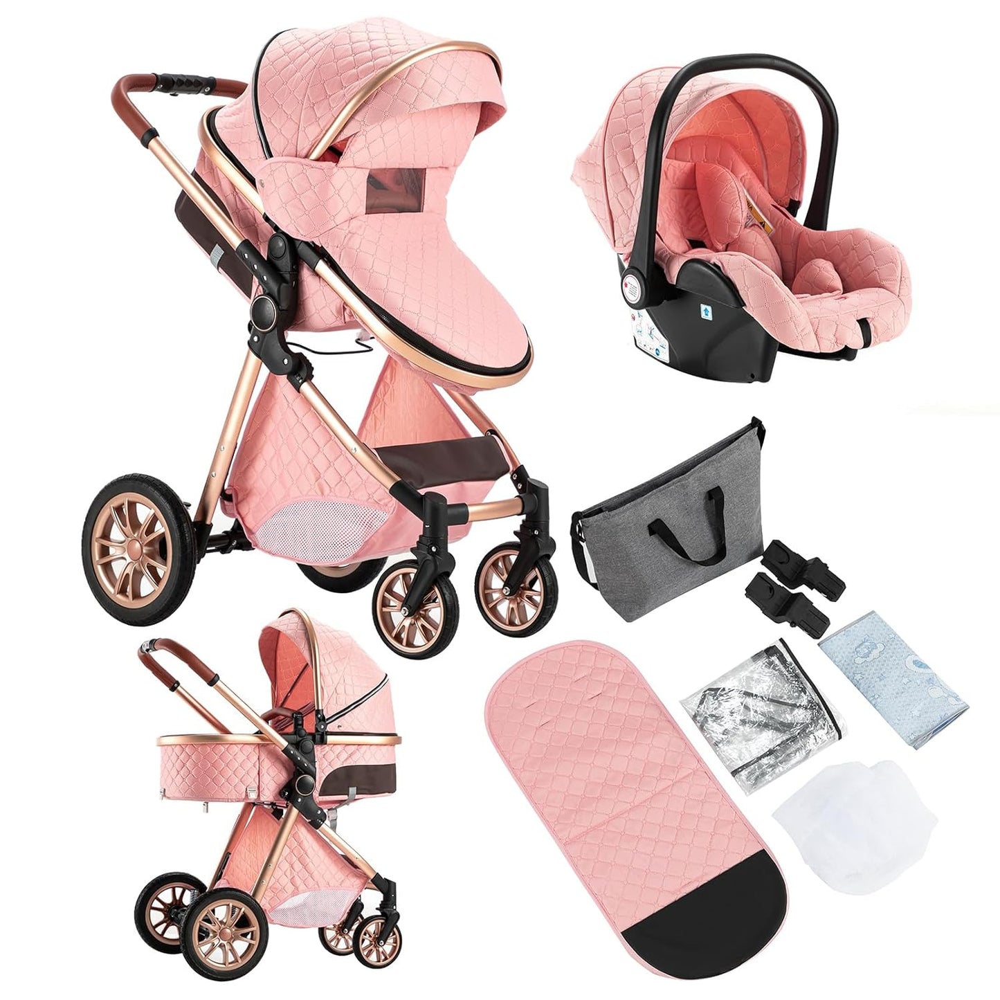 3 in 1 Baby Stroller Travel System Combo Set for Newborns