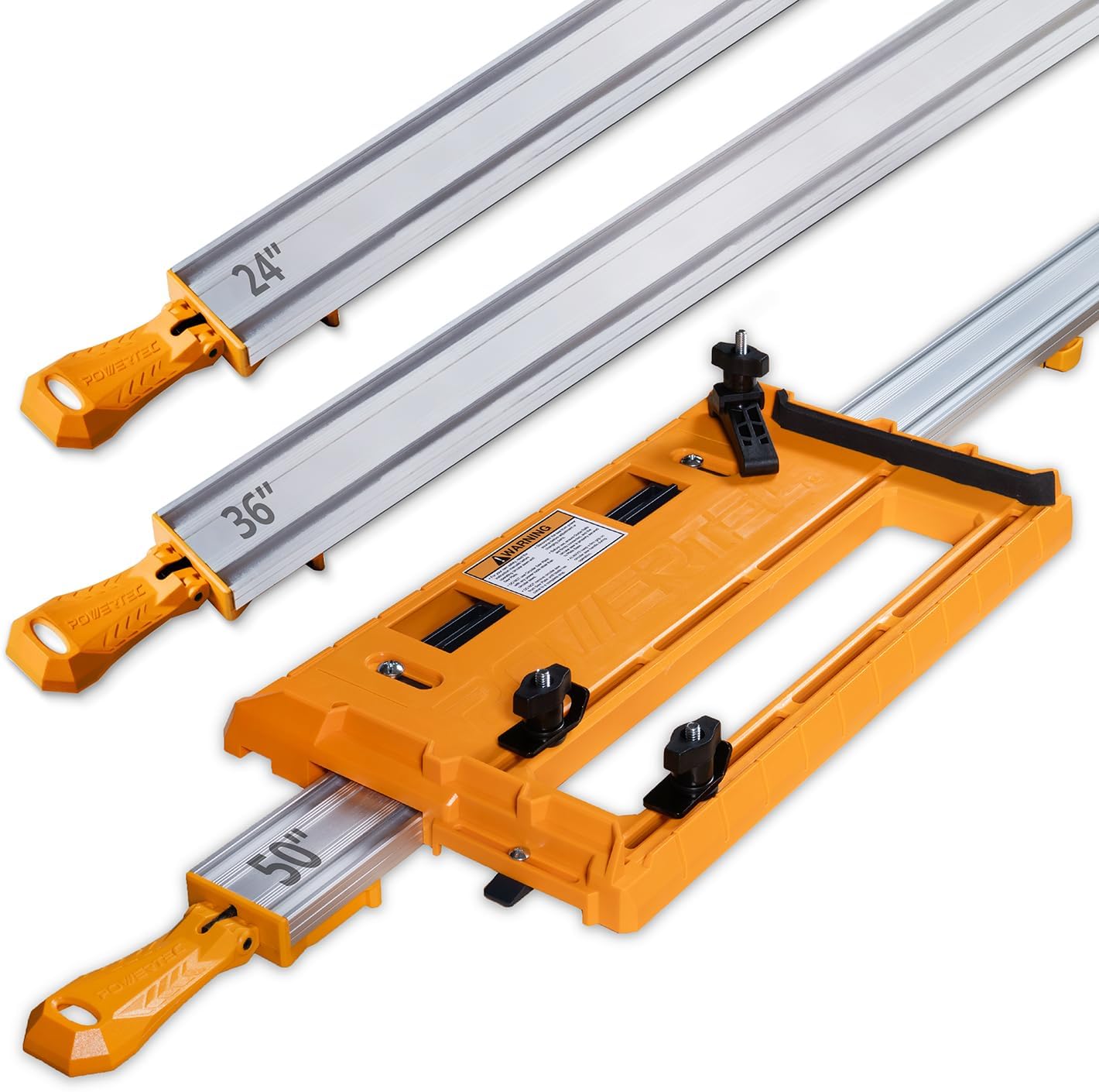 POWERTEC Circular Saw Track Plate with Adjustable Fence Clamps