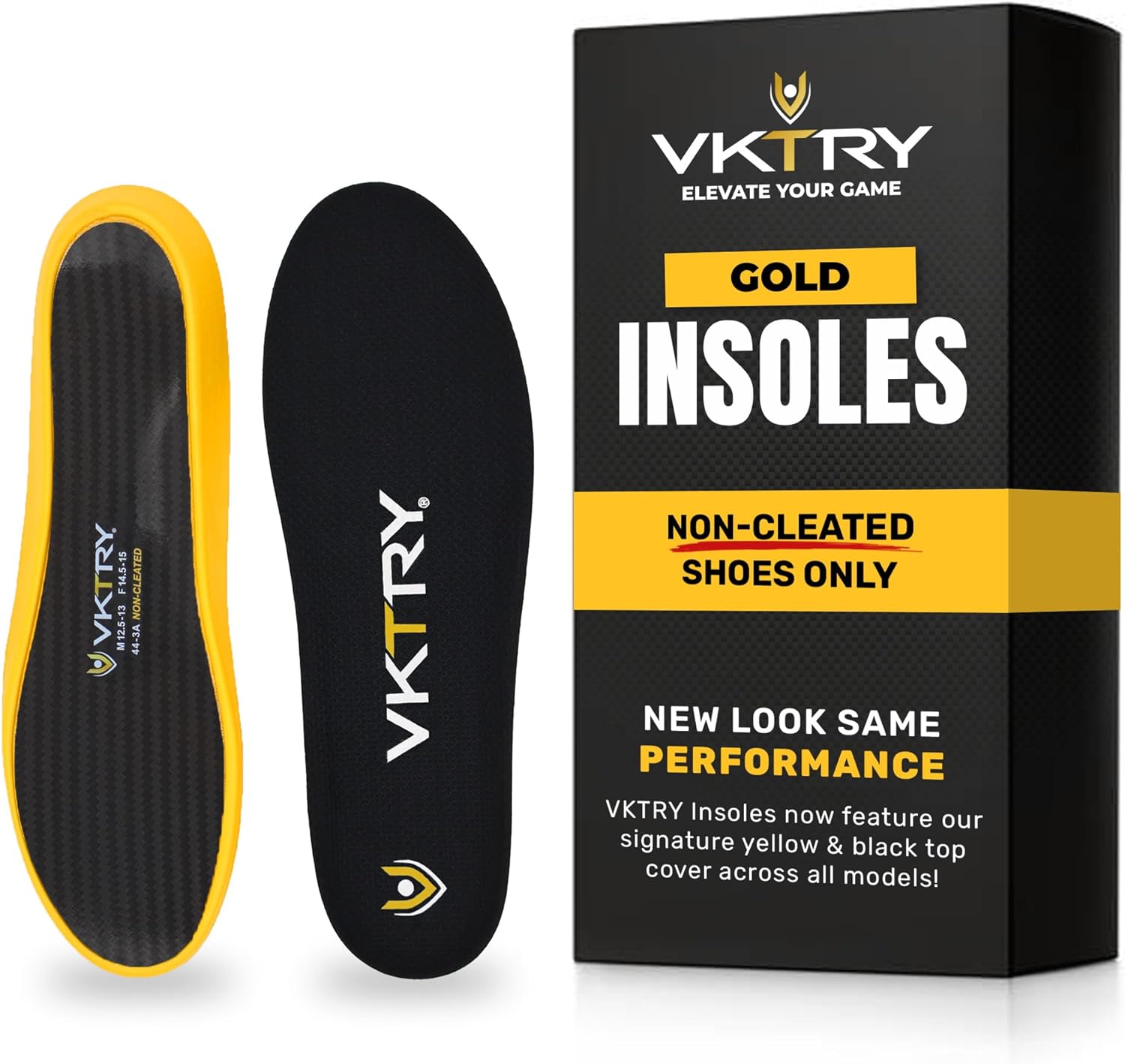 VKTRY Gold Performance Insoles for Non-Cleated Athletic Shoes