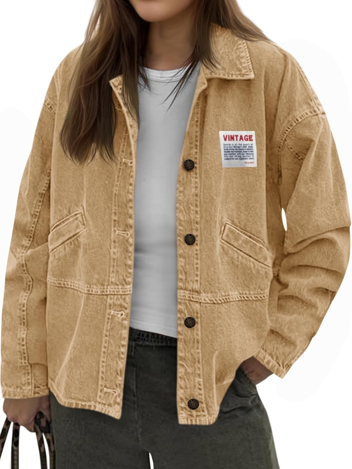 Cicy Bell Womens Oversized Denim Jackets for Trendy Style