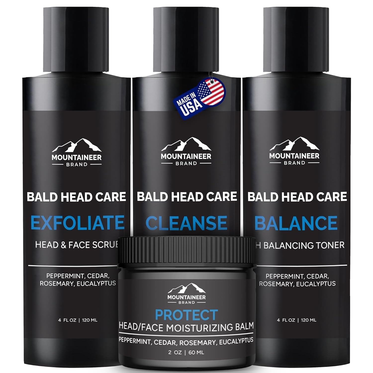 Mountaineer Brand Bald Head Care for Men - 4 Step Daily Routine