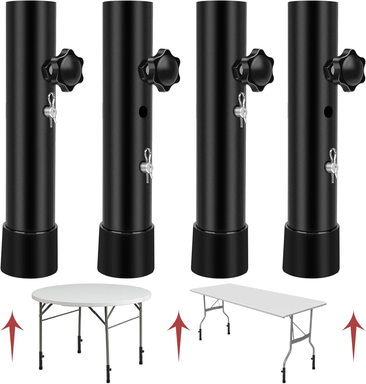 8 PCS Folding Table Leg Extenders for Adjustable Height Tables