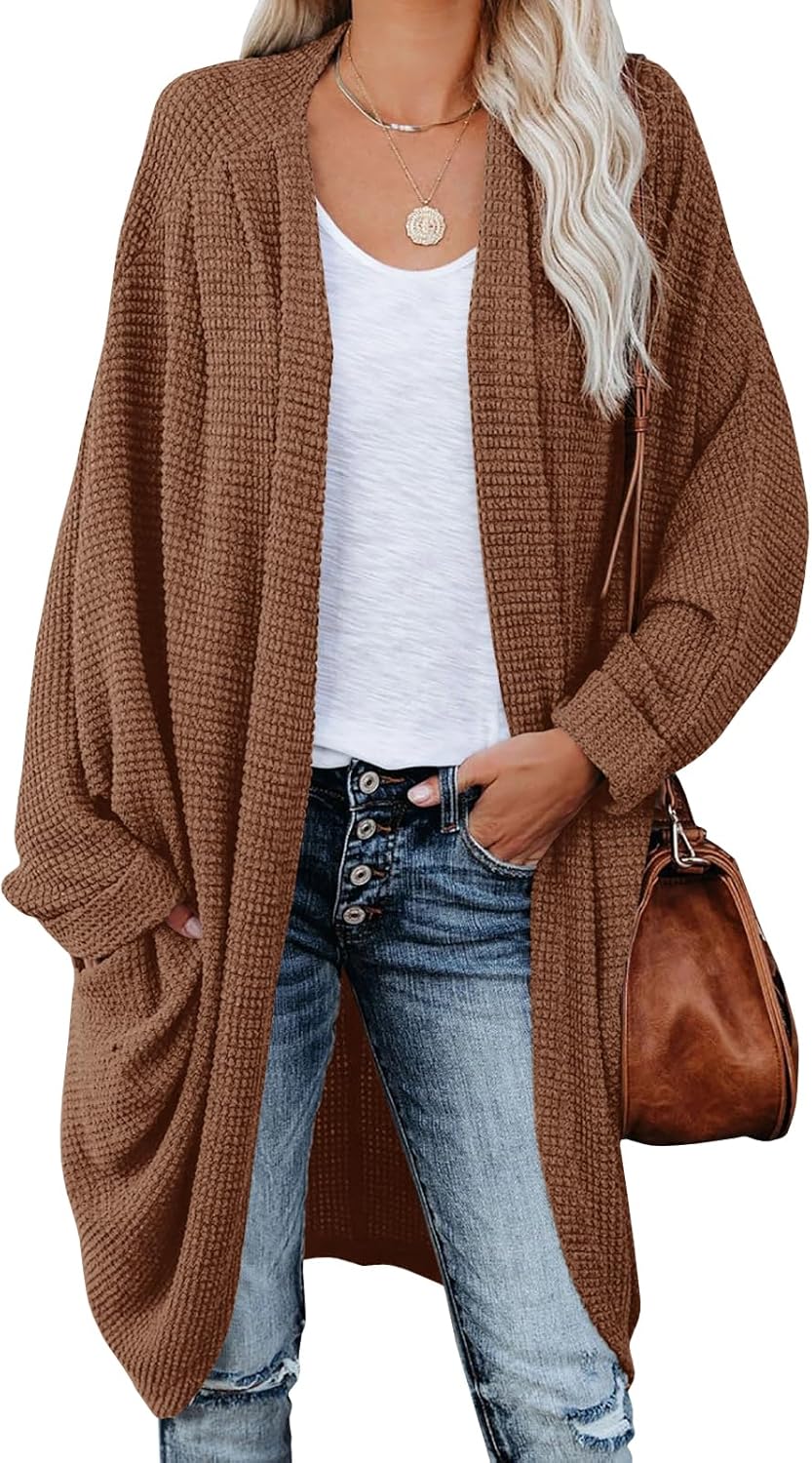 ZoeAce Womens Open Front Knit Cardigan with Pockets and Style