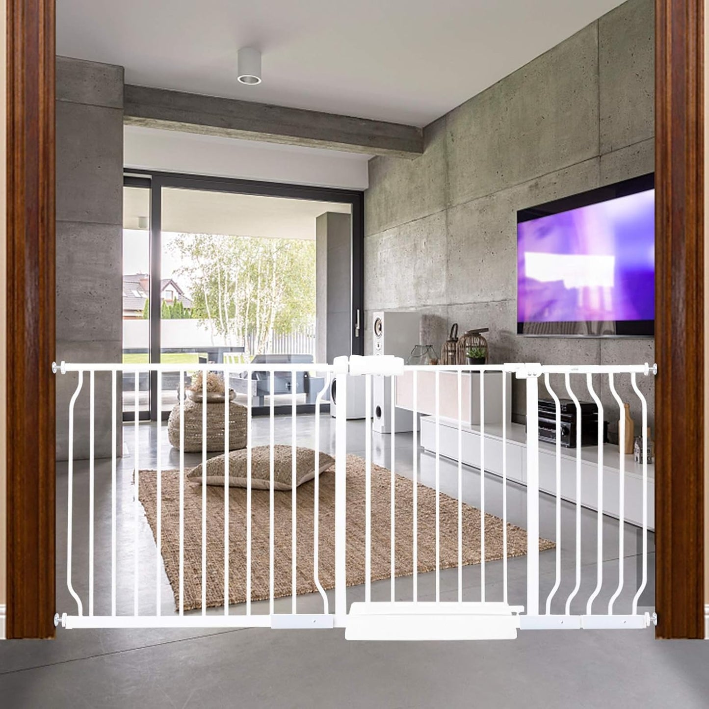 HOOEN 71.5 Wide Baby Gate: Ultimate Safety for Kids/Pets