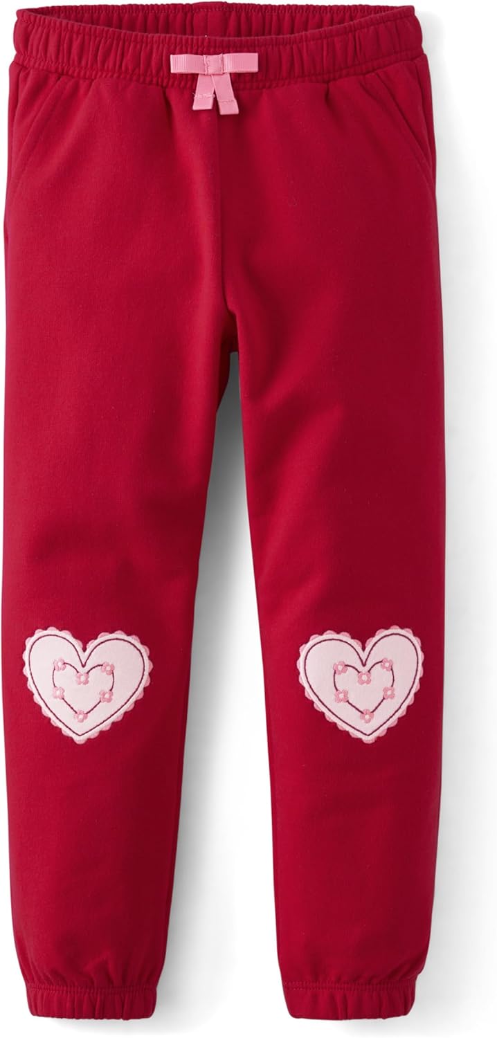 Gymboree Girls' Fleece Jogger Sweatpants for Valentine's Day Fun