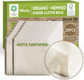 Organic Cheesecloth Bulk Grade 100, 20PCS 20x20in - GOTS Certified