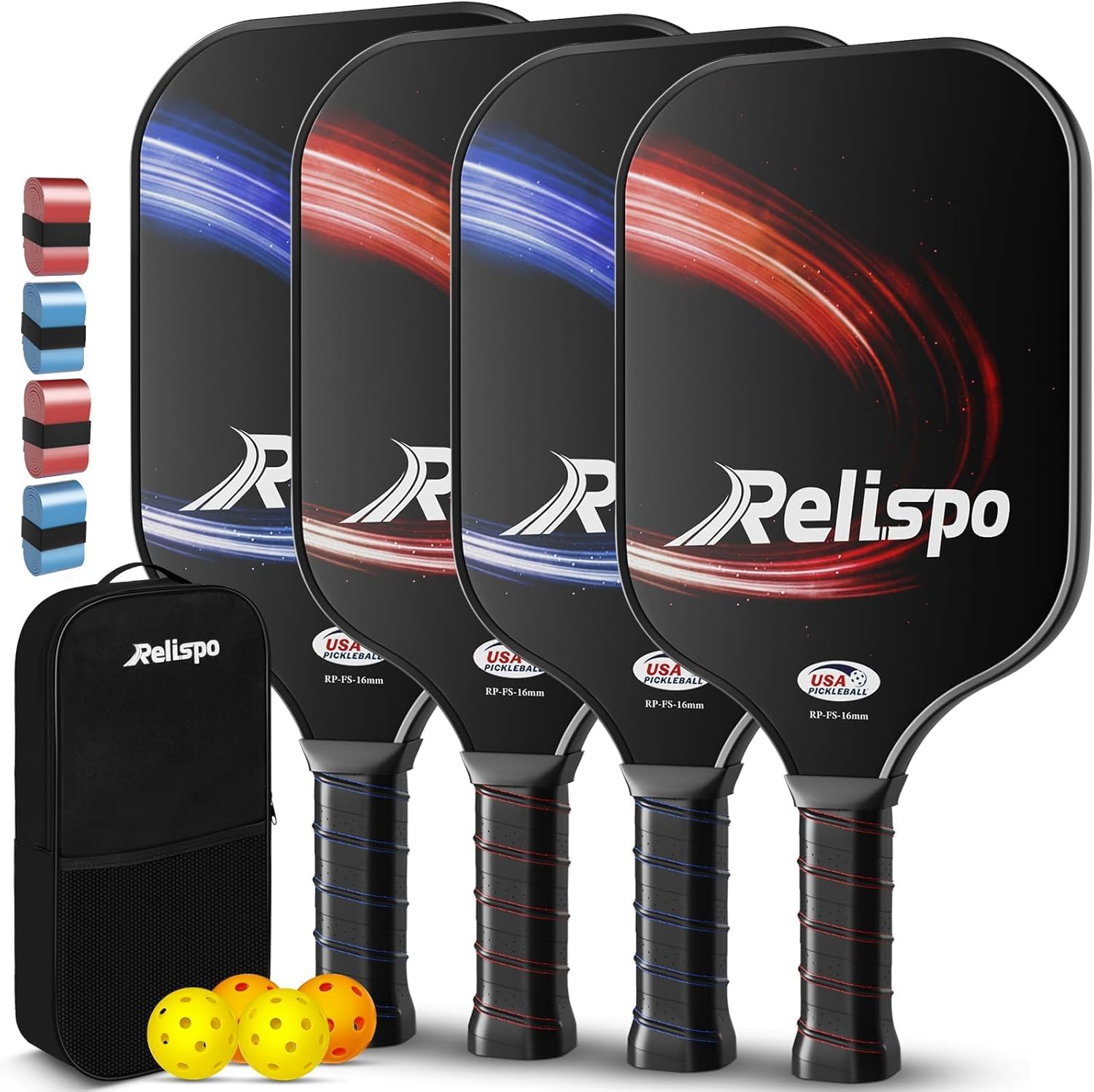 Relispo Pickleball Paddles Set of 2/4 for All Levels