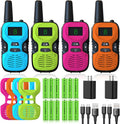 Walkie Talkies for Kids 4 Pack - Rechargeable, Easy One-Touch Use