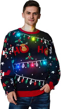 Men's LED Ugly Christmas Sweater with Lights for Festive Fun