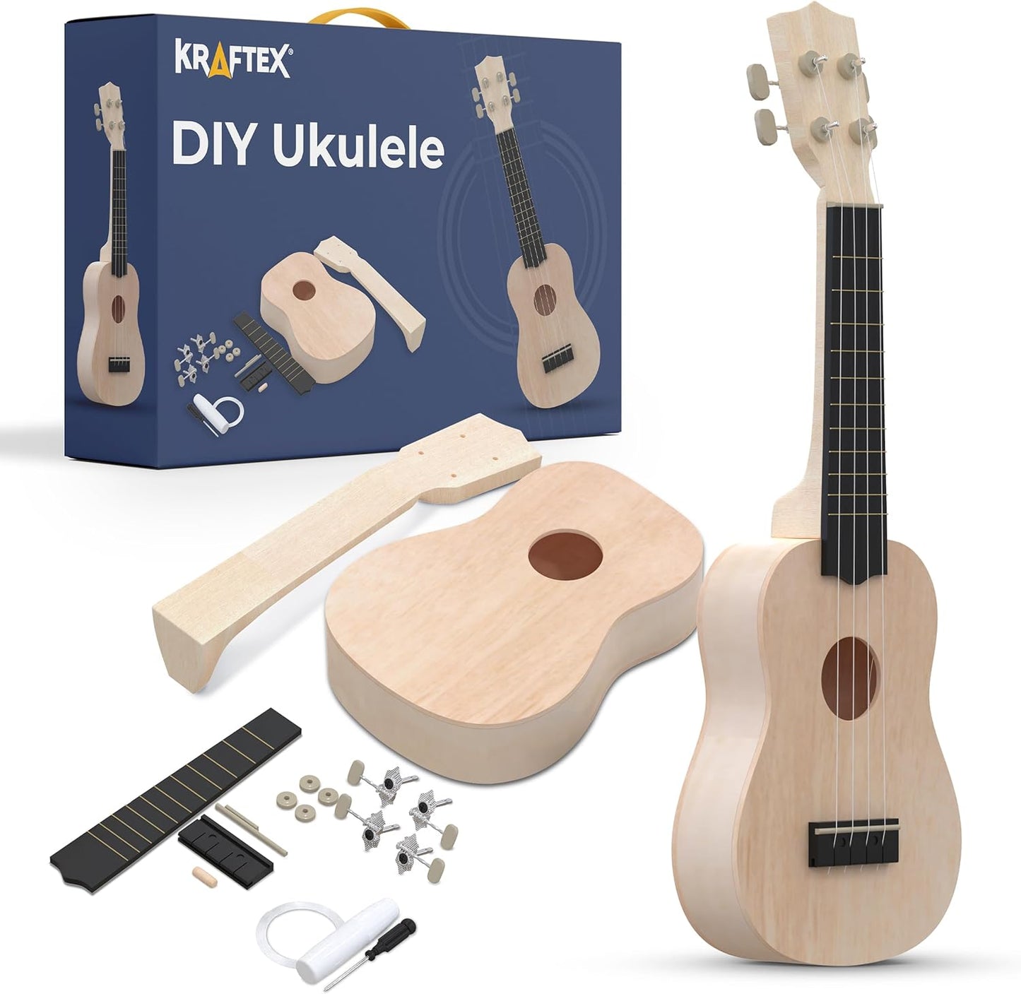 Build Your Own 21-Inch Ukulele Kit by Kraftex