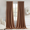 MIULEE Back Tab Blackout Curtains 102 in Long Panels - Room Darkening