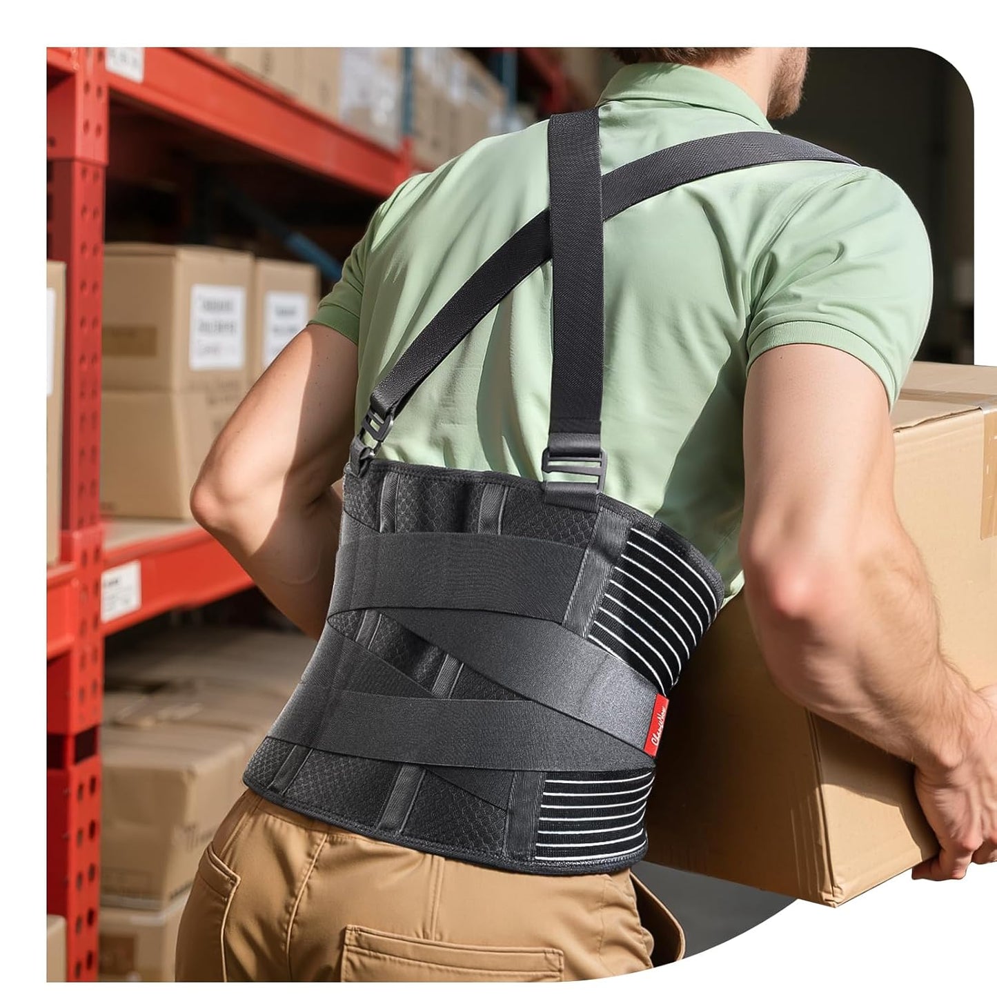 Ultra Breathable Work Back Brace for Men & Women - Pain Relief
