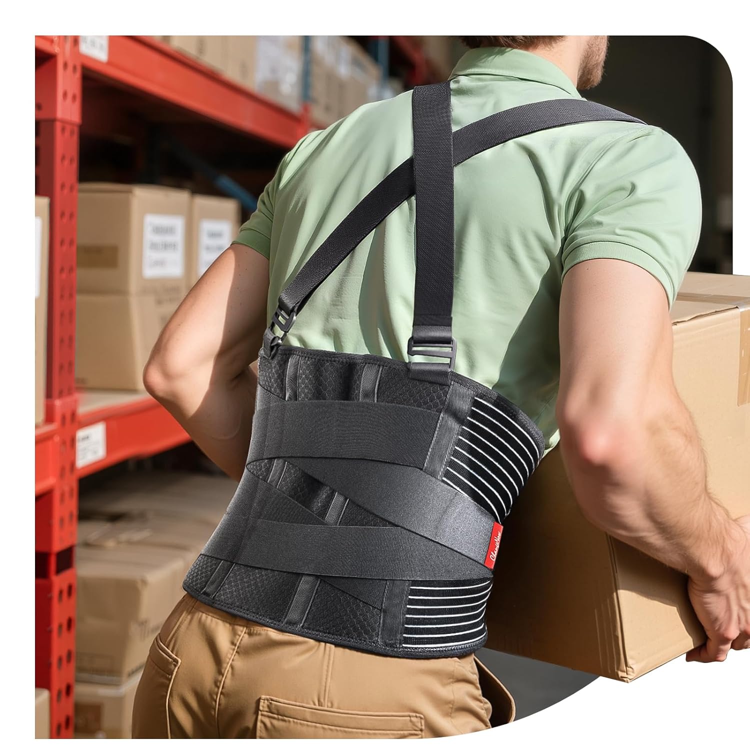 Ultra Breathable Work Back Brace for Men & Women - Pain Relief