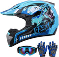 DOT Youth Dirt Bike Helmet for Ages 5-14 - Dino Graphic Fit