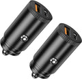USB C Car Charger 30W 2-Pack - Fast PD & QC3.0 Dual Port