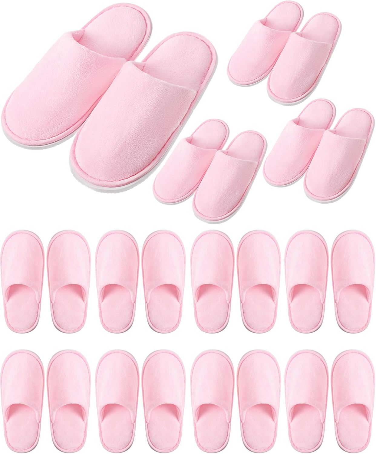 12 Pairs Kids Disposable Slippers for Travel and Parties