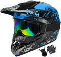 Youth Dirt Bike Helmet Blue Medium - DOT Approved Off-Road Gear
