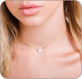 Opal Star Necklace Dainty Adjustable Choker - Minimal Opal Star