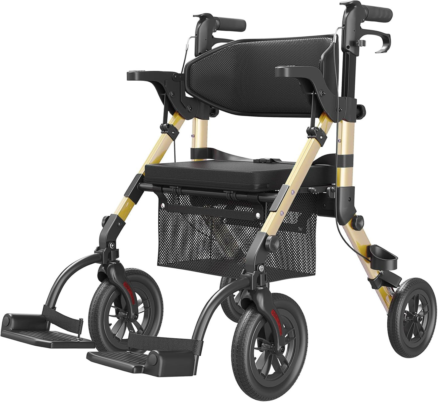 VOCIC Walkers for Seniors - 2 in 1 Rollator Transport Chair
