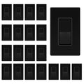 Matte Black Light Switch with Screwless Wall Plate - Sleek 15A