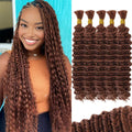 Auburn Brown Human Braiding Hair for Boho Braids - Natural Deep Wave