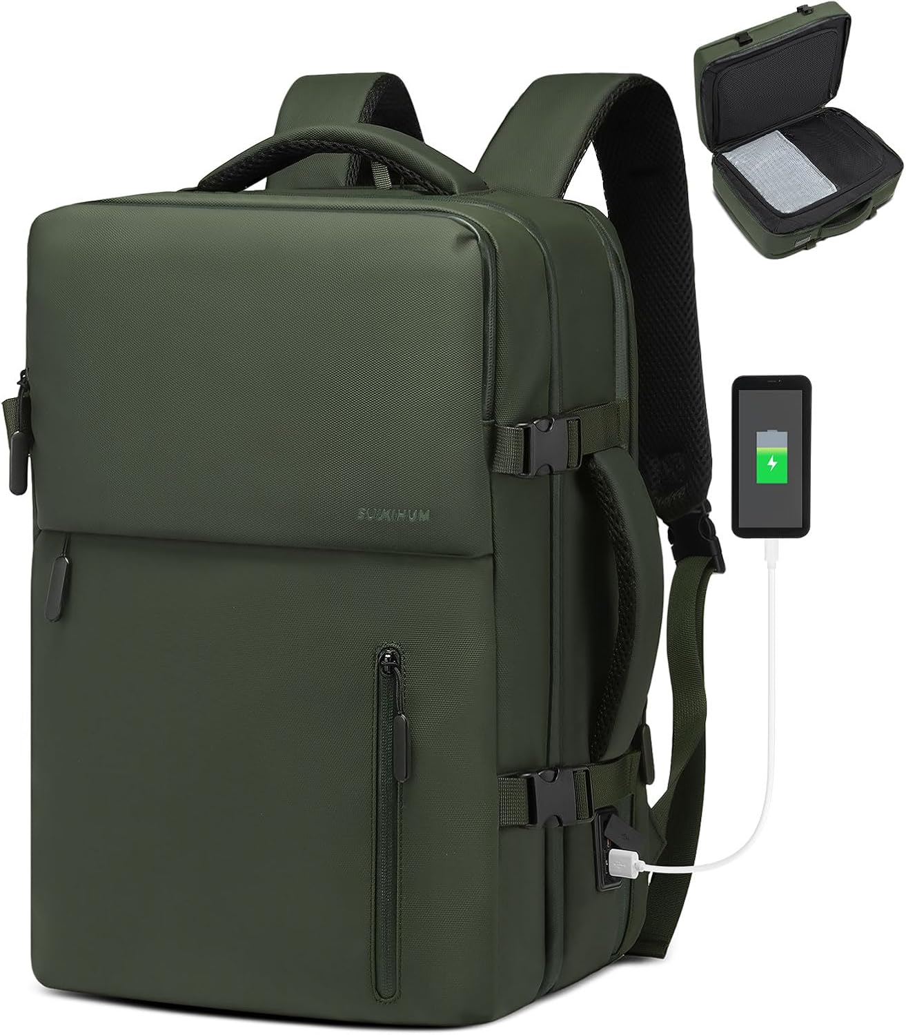 Business Travel Carry on Backpack with USB Ports and 16-inch Capacity