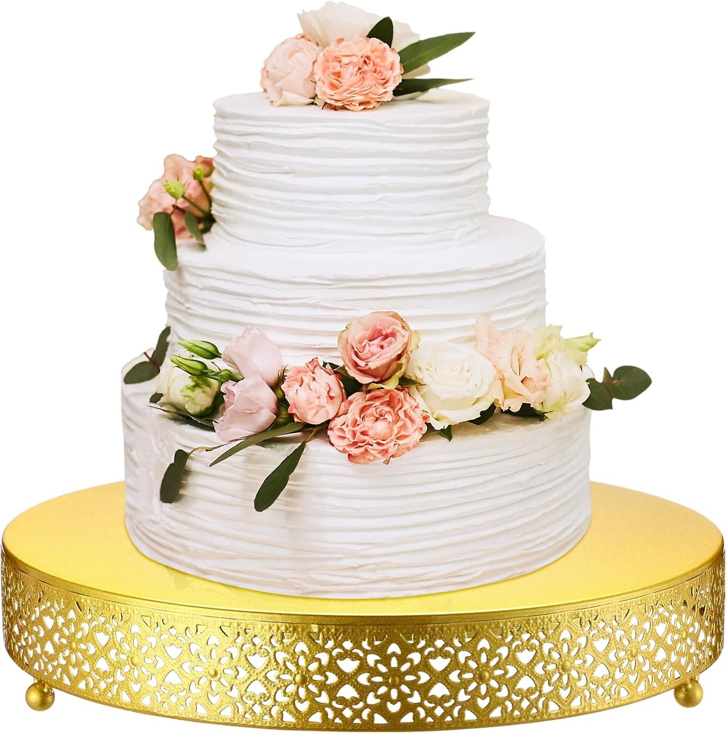 Elegant 14 Inch Round Metal Cake Stand for Weddings and Parties