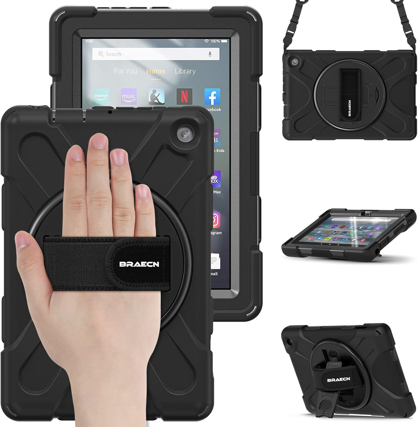 BRAECN Kindle Fire 7 Tablet Case 2022 - Heavy Duty Protection