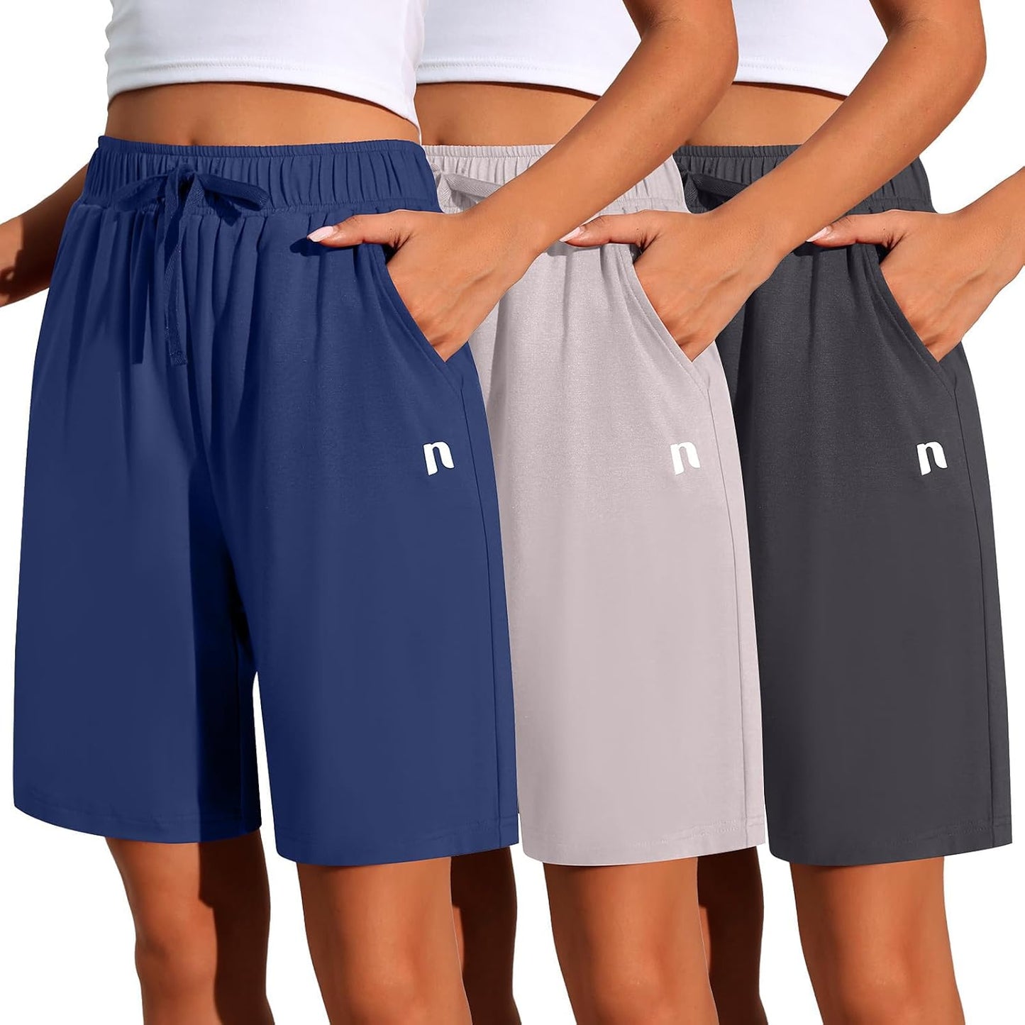 Neer Women's Quick Dry Bermuda Athletic Shorts with Pockets
