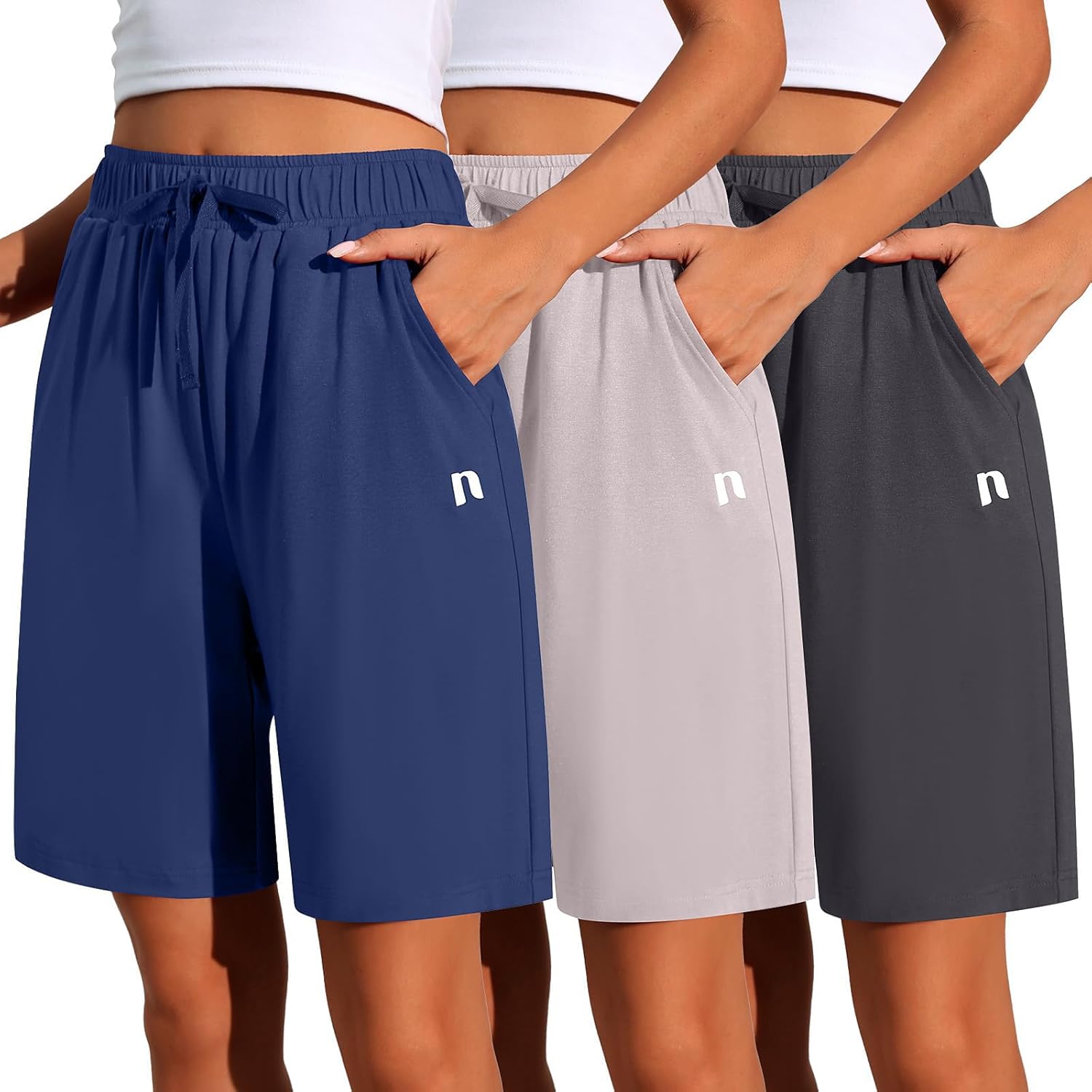 Neer Women's Quick Dry Bermuda Athletic Shorts with Pockets
