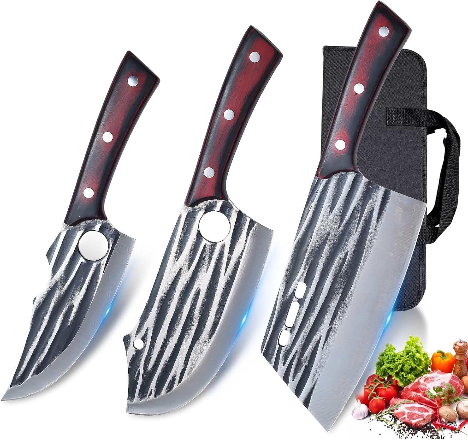 Butcher Knife Set with Bag for Meat Cutting and Processing