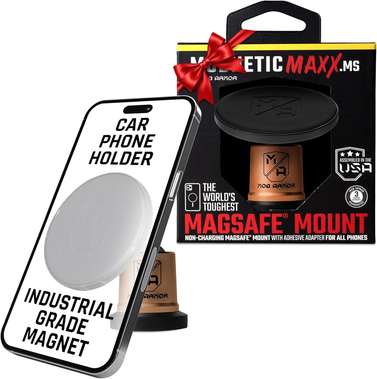 MobNetic Maxx MS - Magnetic Phone Holder for Car, Bronze