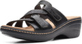 Clarks Women's Merliah Coral Heeled Sandal - Navy Leather Comfort
