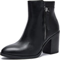 Womens Ankle Boots Low Chunky Heeled Booties for Women - Comfortable