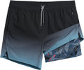Mens 5 in' Gym Running Shorts 2-in-1 - Quick Dry Athletic Shorts