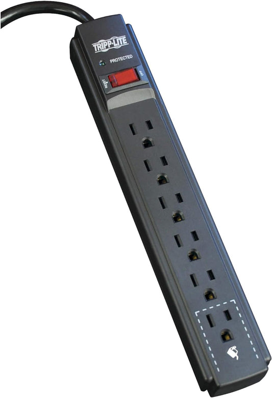 Tripp Lite Surge Protector: 790J, 6 Outlets, $20K Insurance