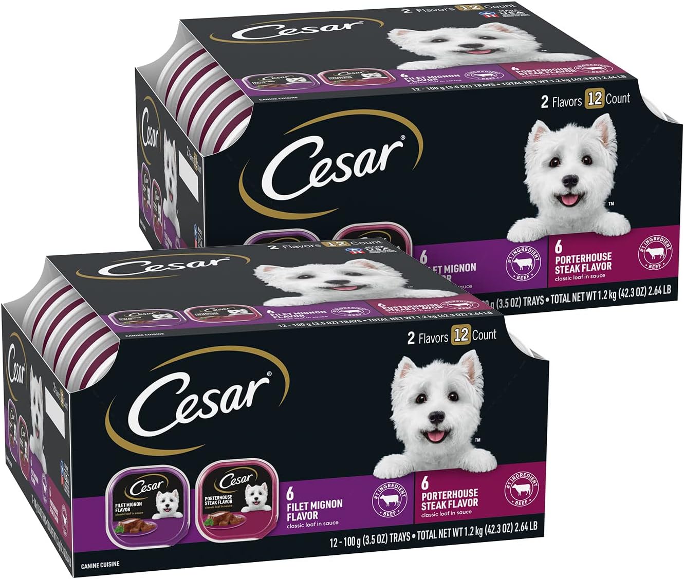 Cesar Wet Dog Food Classic Loaf in Sauce Variety Pack for Dogs