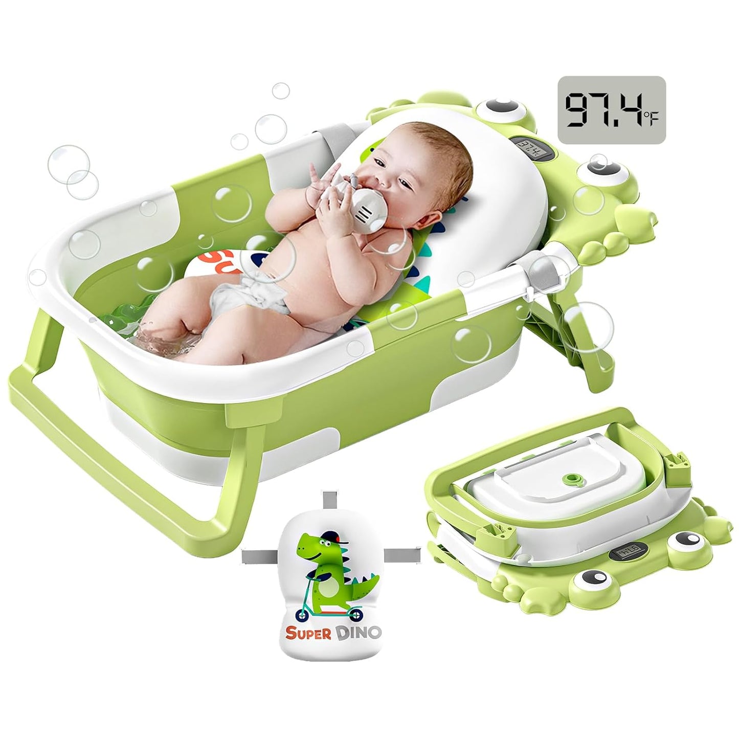 Temp-Monitor Baby Tub for Newborns to Toddlers