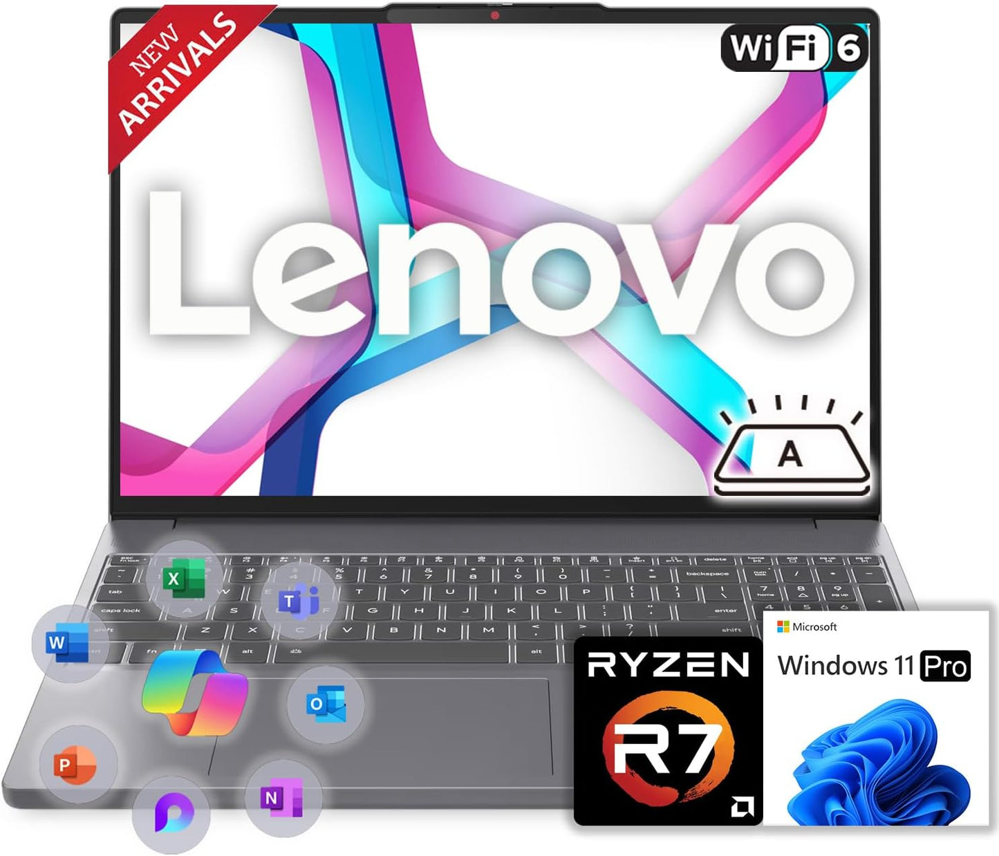 Lenovo 15.6in Business Laptop with AMD Ryzen 7 and 16GB RAM