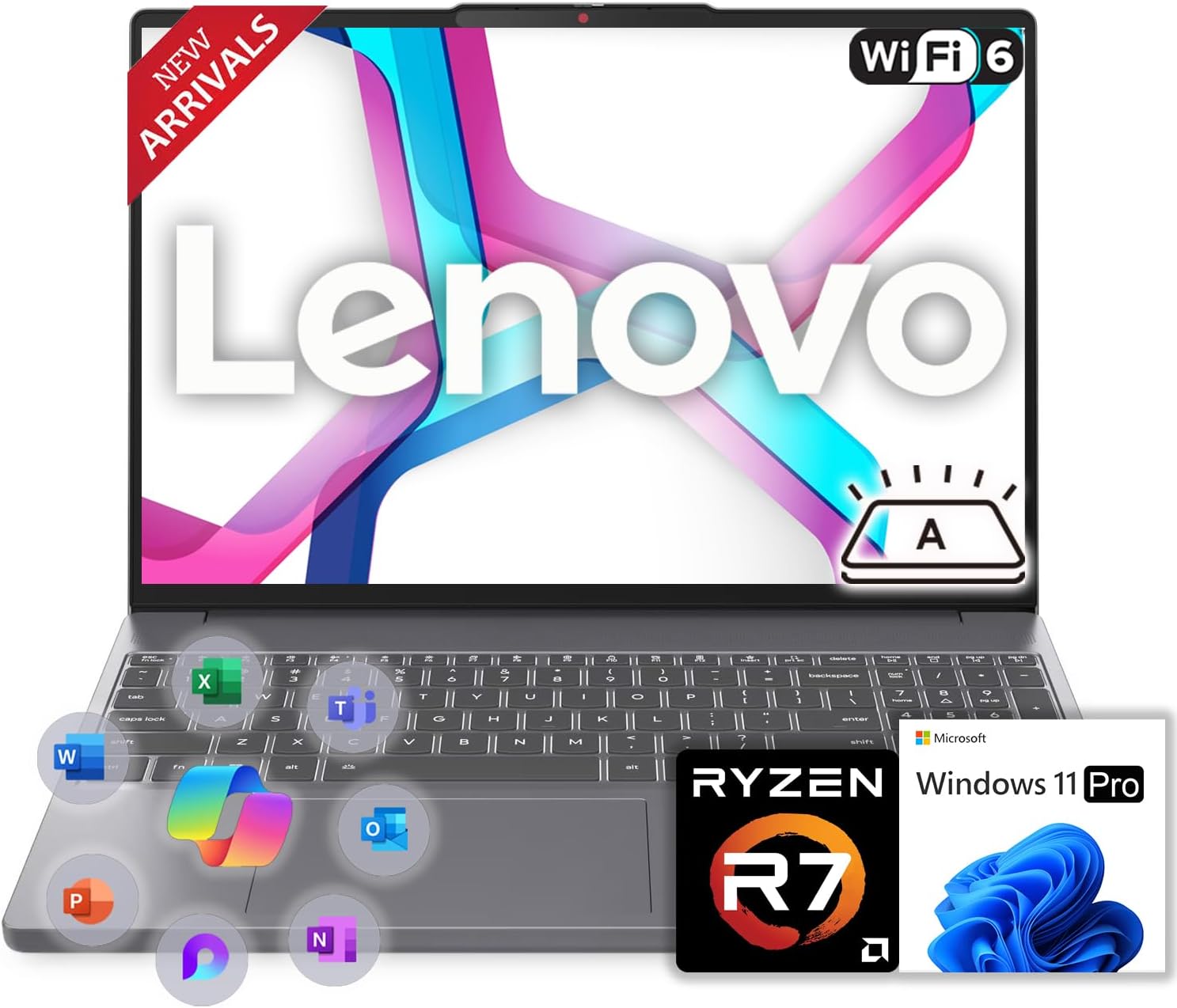 Lenovo 15.6in Business Laptop with AMD Ryzen 7 and 16GB RAM