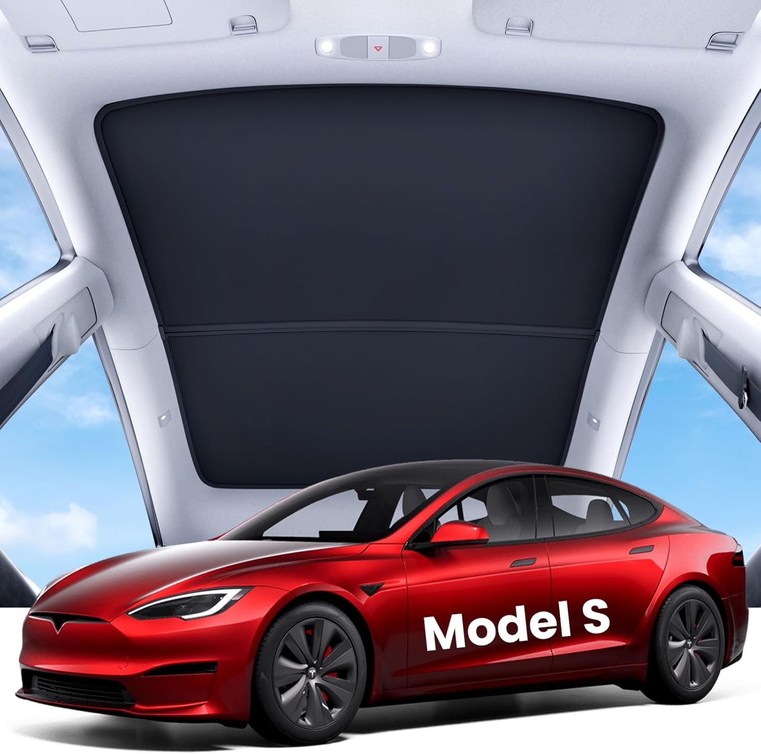 REEVAA Tesla Model S Sunshade Roof Cover for 2022-2025