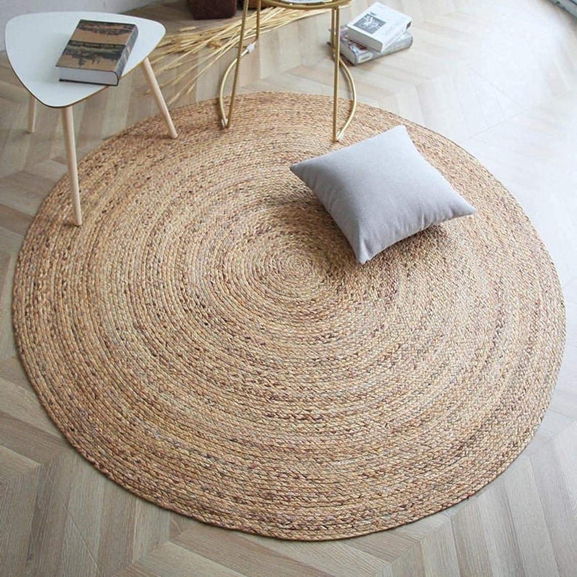 Handwoven Jute Area Rug - 10 Feet Round - Eco Friendly Design