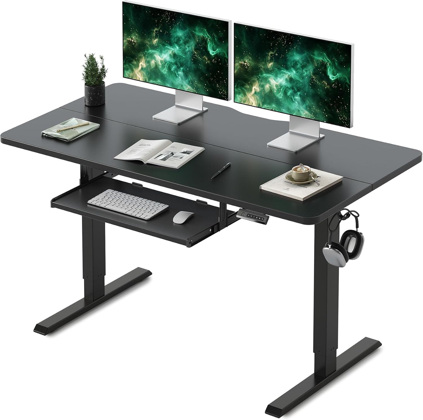 FEZIBO Adjustable Height Standing Desk with Keyboard Tray
