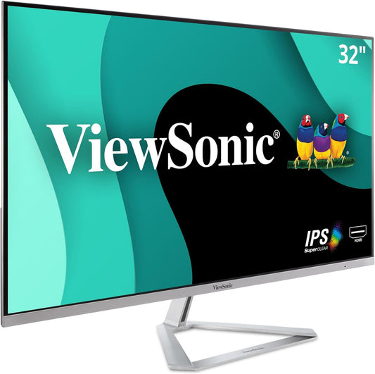 ViewSonic 32 FHD IPS Monitor - Ultra-Thin Bezels, Screen Split