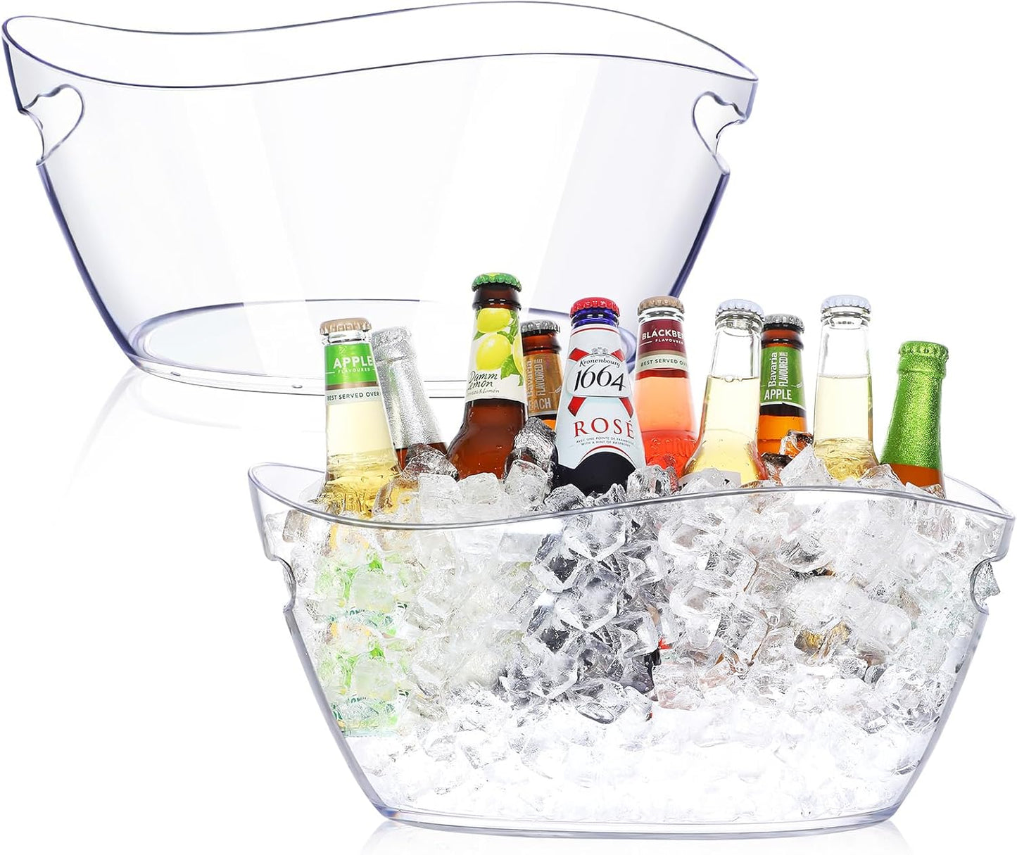 Acrylic Ice Bucket Set for Parties - 2 PCS Beverage Tub