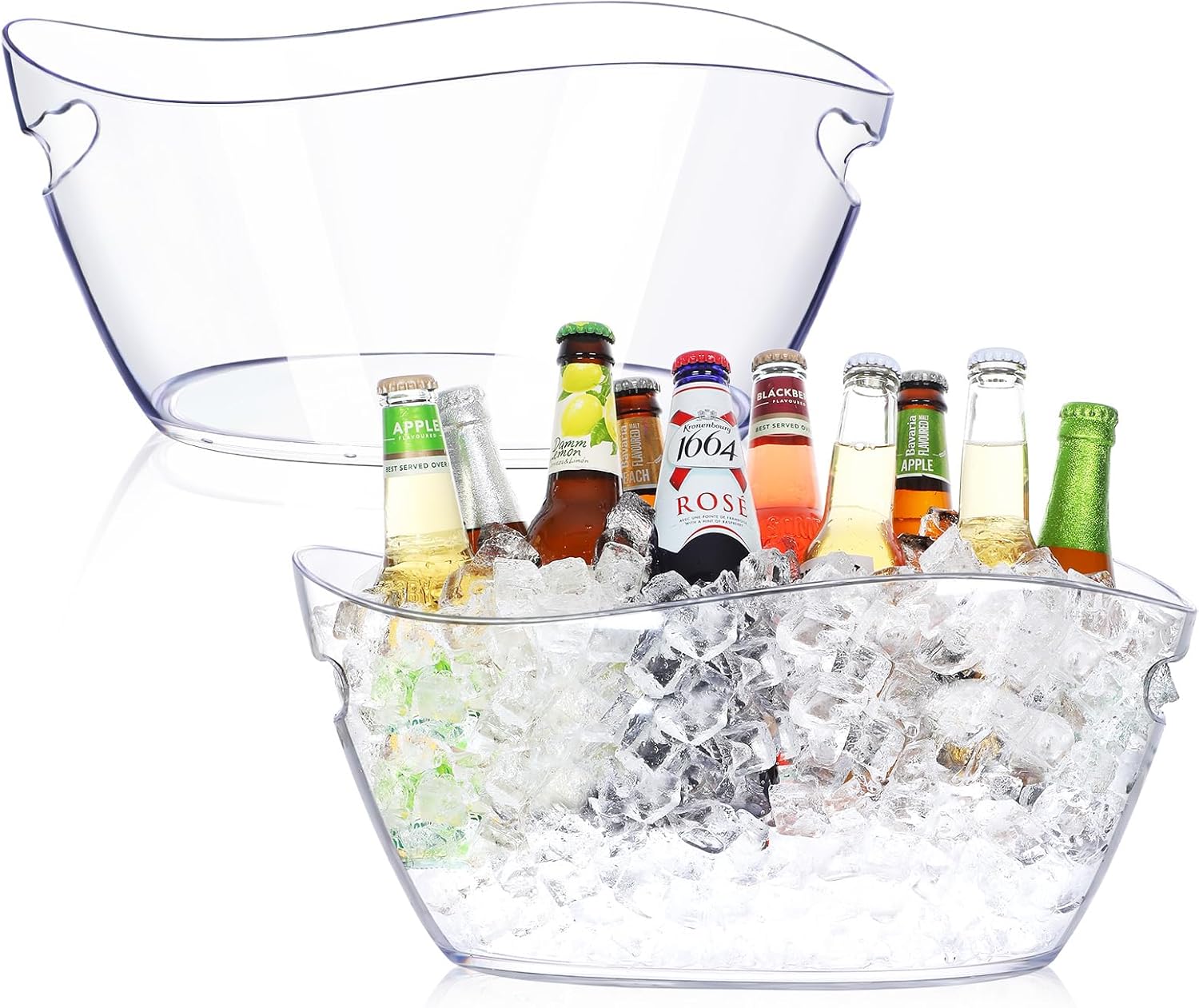 Acrylic Ice Bucket Set for Parties - 2 PCS Beverage Tub