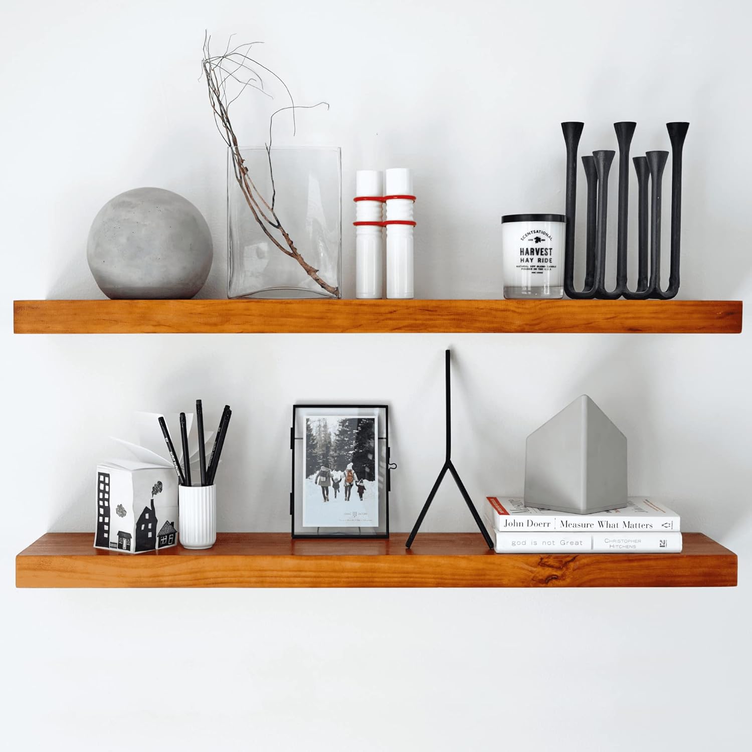Homeforia Oak Floating Shelves - Elegant Real Wood Design