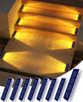 Solar Step Lights for Outside 8 Pack - Bright Waterproof Stair Lights
