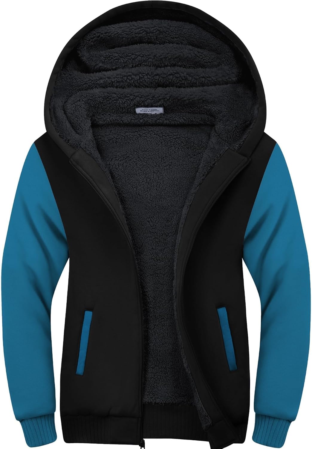 SWISSWELL Men Zip Up Hoodies Sherpa Lined Heavyweight Jacket